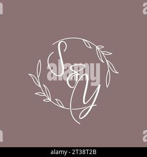 SY wedding initials monogram logo ideas vector graphic Stock Vector