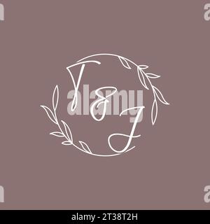 TJ wedding initials monogram logo ideas vector graphic Stock Vector