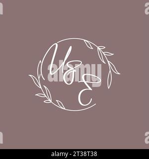 UE wedding initials monogram logo ideas vector graphic Stock Vector