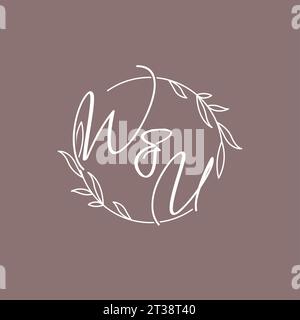 WU wedding initials monogram logo ideas vector graphic Stock Vector