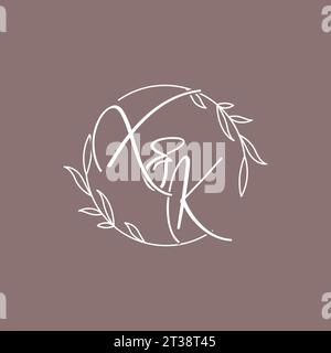 XK wedding initials monogram logo ideas vector graphic Stock Vector