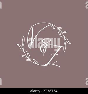 VZ wedding initials monogram logo ideas vector graphic Stock Vector
