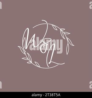 WL wedding initials monogram logo ideas vector graphic Stock Vector