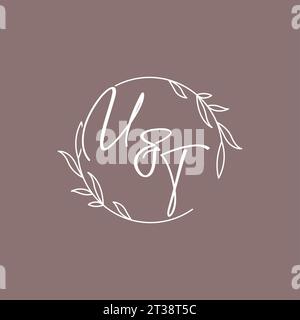 UT wedding initials monogram logo ideas vector graphic Stock Vector