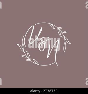 UN wedding initials monogram logo ideas vector graphic Stock Vector