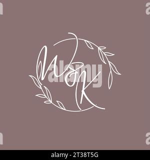 WK wedding initials monogram logo ideas vector graphic Stock Vector
