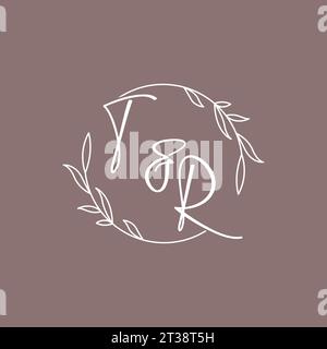 TR wedding initials monogram logo ideas vector graphic Stock Vector