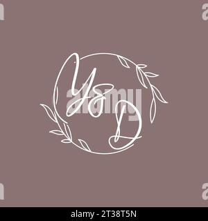 YD wedding initials monogram logo ideas vector graphic Stock Vector