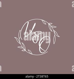 UO wedding initials monogram logo ideas vector graphic Stock Vector