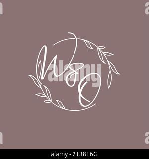 WO wedding initials monogram logo ideas vector graphic Stock Vector