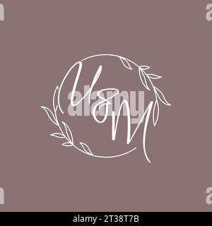 UM wedding initials monogram logo ideas vector graphic Stock Vector