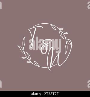 TW wedding initials monogram logo ideas vector graphic Stock Vector