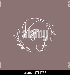 VJ wedding initials monogram logo ideas vector graphic Stock Vector