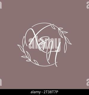 XH wedding initials monogram logo ideas vector graphic Stock Vector