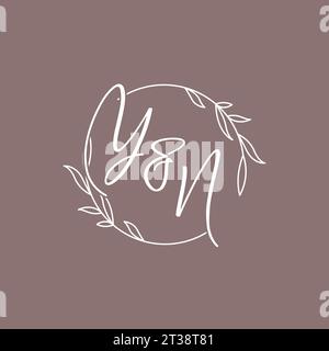 YN wedding initials monogram logo ideas vector graphic Stock Vector