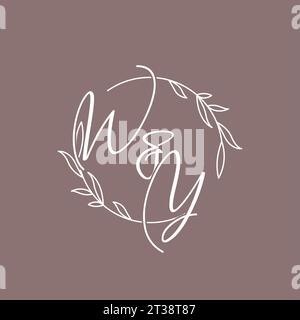 WY wedding initials monogram logo ideas vector graphic Stock Vector