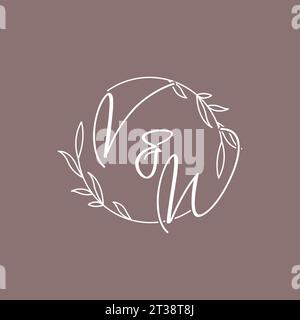 VW wedding initials monogram logo ideas vector graphic Stock Vector
