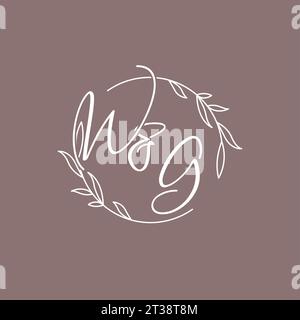 WG wedding initials monogram logo ideas vector graphic Stock Vector