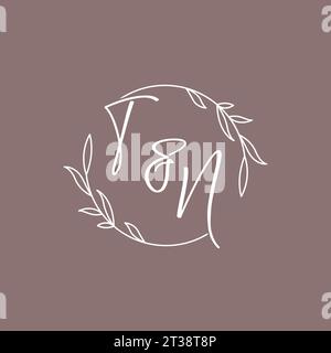TN wedding initials monogram logo ideas vector graphic Stock Vector