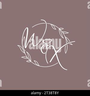 WX wedding initials monogram logo ideas vector graphic Stock Vector
