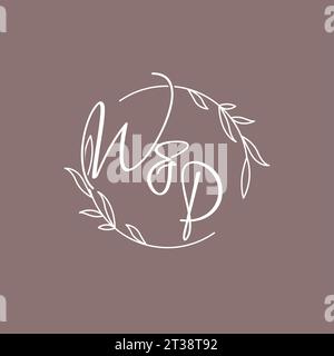 WP wedding initials monogram logo ideas vector graphic Stock Vector
