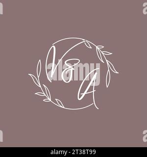 VA wedding initials monogram logo ideas vector graphic Stock Vector