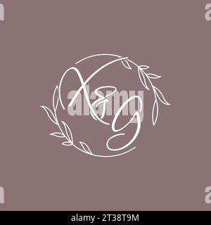 XG wedding initials monogram logo ideas vector graphic Stock Vector