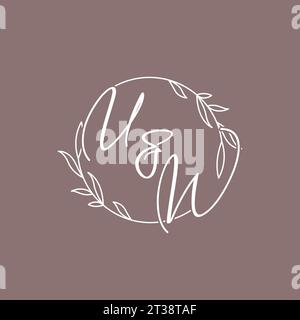 UW wedding initials monogram logo ideas vector graphic Stock Vector