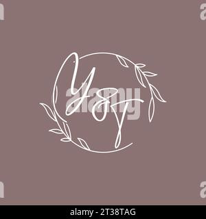 YT wedding initials monogram logo ideas vector graphic Stock Vector