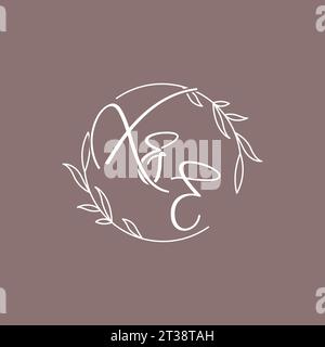 XE wedding initials monogram logo ideas vector graphic Stock Vector