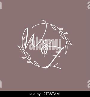 WZ wedding initials monogram logo ideas vector graphic Stock Vector