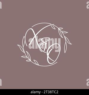 XO wedding initials monogram logo ideas vector graphic Stock Vector