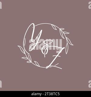YZ wedding initials monogram logo ideas vector graphic Stock Vector