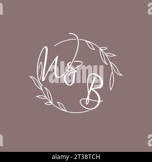 WB wedding initials monogram logo ideas vector graphic Stock Vector