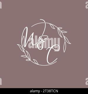 WC wedding initials monogram logo ideas vector graphic Stock Vector