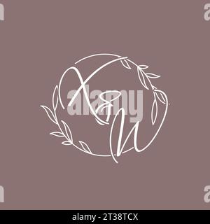 XW wedding initials monogram logo ideas vector graphic Stock Vector
