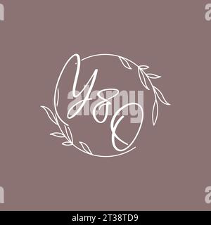 YO wedding initials monogram logo ideas vector graphic Stock Vector