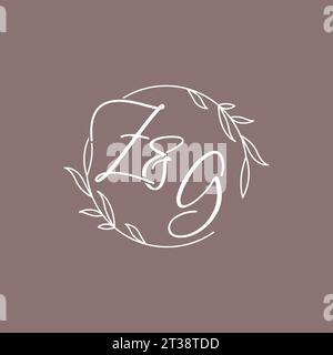 ZG wedding initials monogram logo ideas vector graphic Stock Vector