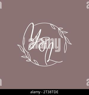 YL wedding initials monogram logo ideas vector graphic Stock Vector