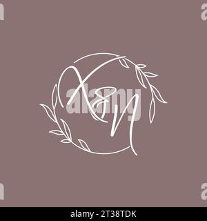 XN wedding initials monogram logo ideas vector graphic Stock Vector