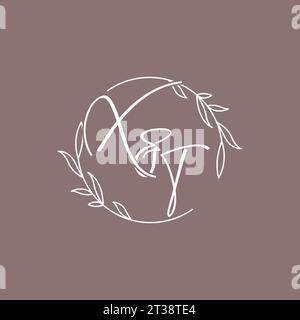 XT wedding initials monogram logo ideas vector graphic Stock Vector