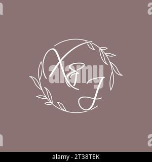 XJ wedding initials monogram logo ideas vector graphic Stock Vector