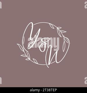 YW wedding initials monogram logo ideas vector graphic Stock Vector