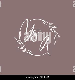 YA wedding initials monogram logo ideas vector graphic Stock Vector