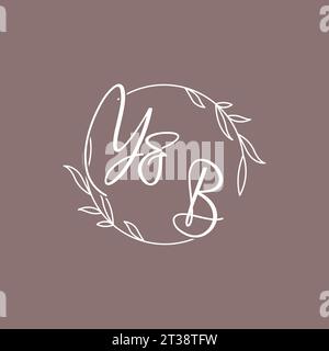 YB wedding initials monogram logo ideas vector graphic Stock Vector
