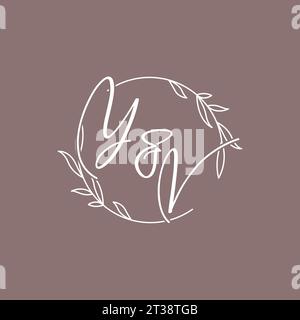 YV wedding initials monogram logo ideas vector graphic Stock Vector