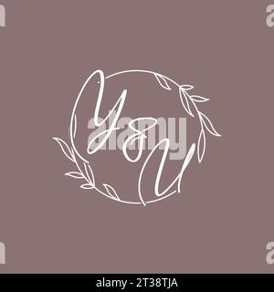 YU wedding initials monogram logo ideas vector graphic Stock Vector