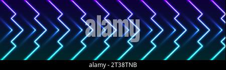 Cyan and violet abstract neon arrows tech graphic design. Futuristic laser background. Vector illustration Stock Vector