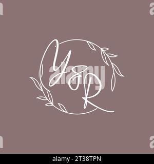 YR wedding initials monogram logo ideas vector graphic Stock Vector