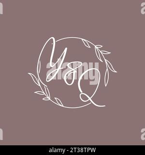 YQ wedding initials monogram logo ideas vector graphic Stock Vector